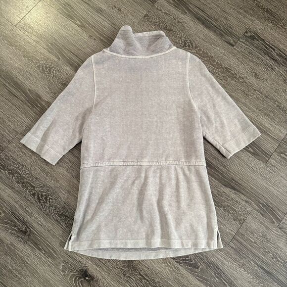 Poetry Short Sleeve Funnel Neck Hemp Cotton Sweatshirt - Picture 8 of 9